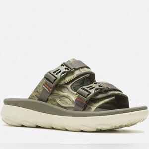 Merrell Olive Green Camo Dual-Strap Slide Sandals